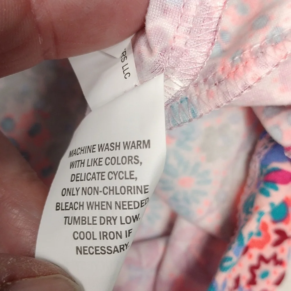 NWT Falls Creek Pink and Blue Floral Kids Dress SIZE XL